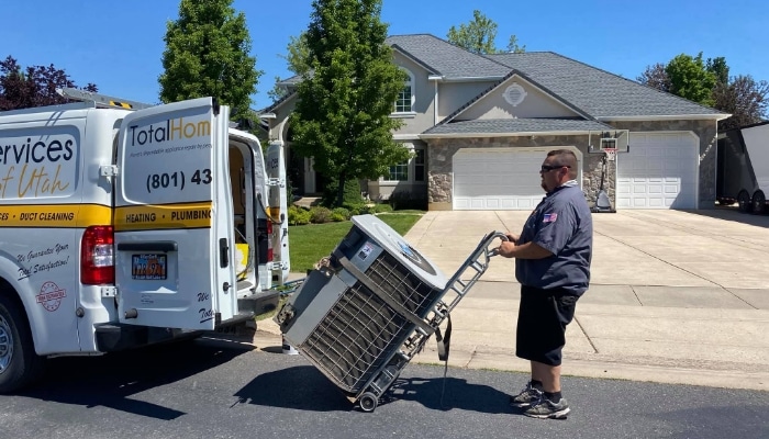 Old Hvac Unit Getting Taken Away Old Hvac Unit Getting Taken Away
